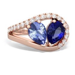 Tanzanite Nestled Heart Keepsake 14K Rose Gold ring R5650