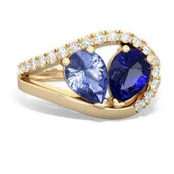 Tanzanite Nestled Heart Keepsake 14K Yellow Gold ring R5650