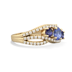 Tanzanite Three Stone Aurora 14K Yellow Gold ring R3080