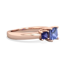 Tanzanite Three Stone Trellis 14K Rose Gold ring R4015