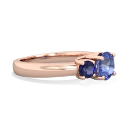 Tanzanite Three Stone Round Trellis 14K Rose Gold ring R4018