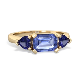 Tanzanite Three Stone 14K Yellow Gold ring R5235