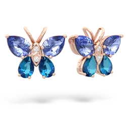 Tanzanite Butterfly 14K Rose Gold earrings E2215