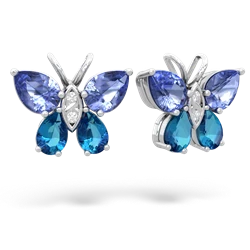 Tanzanite Butterfly 14K White Gold earrings E2215