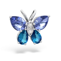 Tanzanite Butterfly 14K White Gold pendant P2215