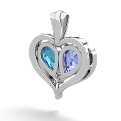 Tanzanite Two Become One 14K White Gold pendant P5330