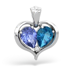 Tanzanite Two Become One 14K White Gold pendant P5330