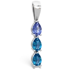 Tanzanite Dew Drops 14K White Gold pendant P2251