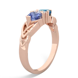 Tanzanite Celtic Knot Double Heart 14K Rose Gold ring R5040