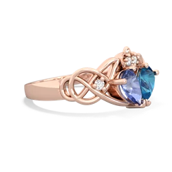 Tanzanite 'One Heart' Celtic Knot Claddagh 14K Rose Gold ring R5322