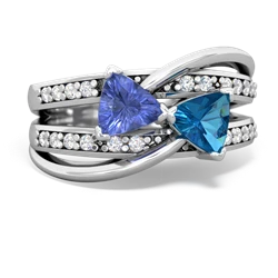 Tanzanite Bowtie 14K White Gold ring R2360