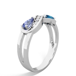 Tanzanite Diamond Infinity 14K White Gold ring R5390