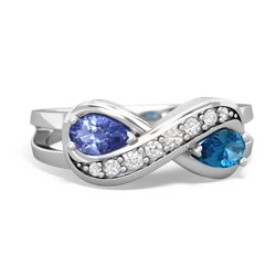 Tanzanite Diamond Infinity 14K White Gold ring R5390