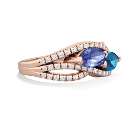 Tanzanite Diamond Rivers 14K Rose Gold ring R3070