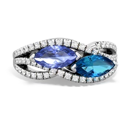 Tanzanite Diamond Rivers 14K White Gold ring R3070