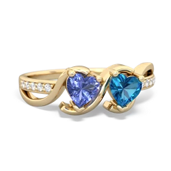 Tanzanite Side By Side 14K Yellow Gold ring R3090