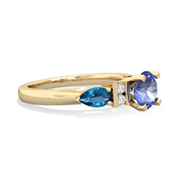 Tanzanite 6Mm Round Eternal Embrace Engagement 14K Yellow Gold ring R2005