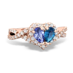 Tanzanite Diamond Twist 'One Heart' 14K Rose Gold ring R2640HRT