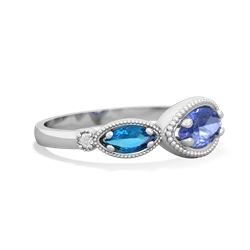 Tanzanite Milgrain Marquise 14K White Gold ring R5700