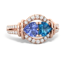 Tanzanite Art-Deco Keepsake 14K Rose Gold ring R5630