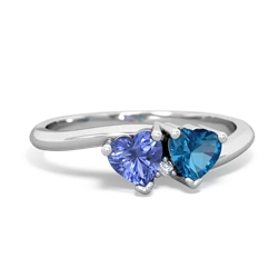 Tanzanite Sweethearts 14K White Gold ring R5260