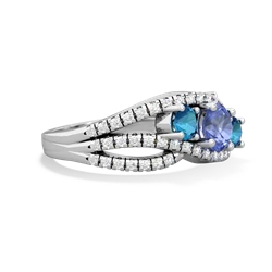 Tanzanite Three Stone Aurora 14K White Gold ring R3080