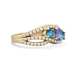 Tanzanite Three Stone Aurora 14K Yellow Gold ring R3080