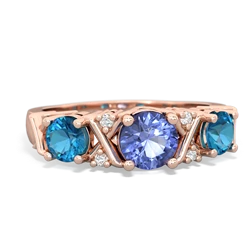 Tanzanite Hugs And Kisses 14K Rose Gold ring R5016