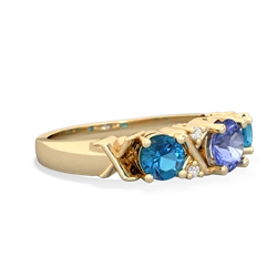 Tanzanite Hugs And Kisses 14K Yellow Gold ring R5016