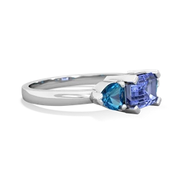 Tanzanite Three Stone 14K White Gold ring R5235