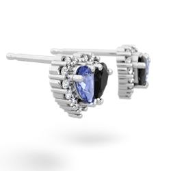 Tanzanite Halo 14K White Gold earrings E7008