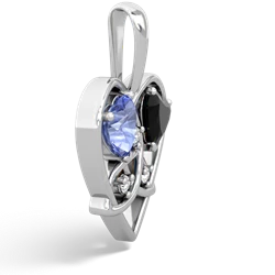 Tanzanite Celtic Trinity Heart 14K White Gold pendant P5331