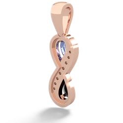 Tanzanite Diamond Infinity 14K Rose Gold pendant P5390