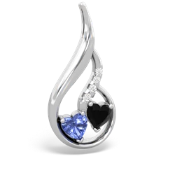 Tanzanite Keepsake Curves 14K White Gold pendant P5450