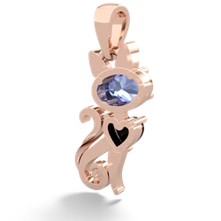 Tanzanite Kitten 14K Rose Gold pendant P5780