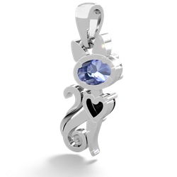 Tanzanite Kitten 14K White Gold pendant P5780