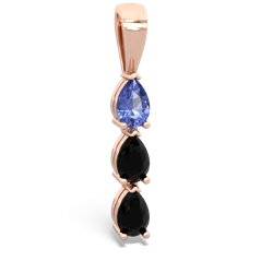 Tanzanite Dew Drops 14K Rose Gold pendant P2251