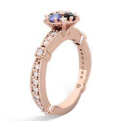 Tanzanite Sparkling Tiara Cluster 14K Rose Gold ring R26293RD