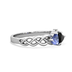 Tanzanite Heart To Heart Braid 14K White Gold ring R5870