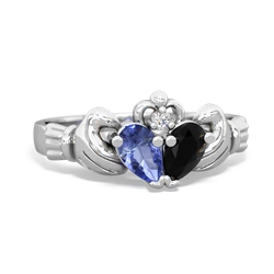 Tanzanite 'Our Heart' Claddagh 14K White Gold ring R2388