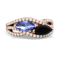 Tanzanite Diamond Rivers 14K Rose Gold ring R3070