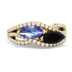 Tanzanite Diamond Rivers 14K Yellow Gold ring R3070