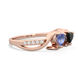 Tanzanite Side By Side 14K Rose Gold ring R3090