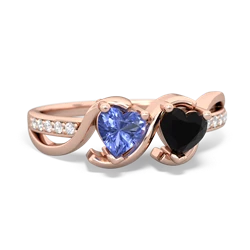 Tanzanite Side By Side 14K Rose Gold ring R3090