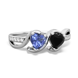 Tanzanite Side By Side 14K White Gold ring R3090