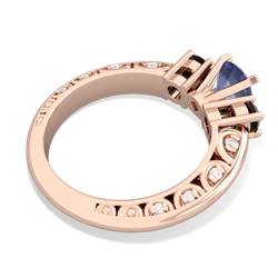 Tanzanite Art Deco Eternal Embrace Engagement 14K Rose Gold ring C2003