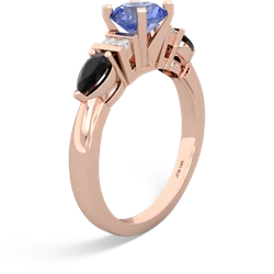 Tanzanite 6Mm Round Eternal Embrace Engagement 14K Rose Gold ring R2005