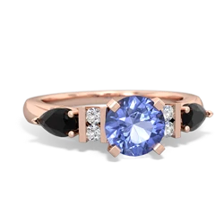 Tanzanite 6Mm Round Eternal Embrace Engagement 14K Rose Gold ring R2005