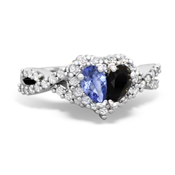 Tanzanite Diamond Twist 'One Heart' 14K White Gold ring R2640HRT