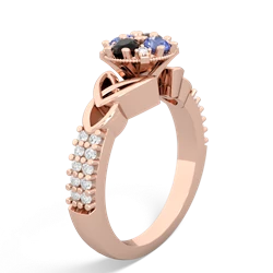 Tanzanite Celtic Knot Cluster Engagement 14K Rose Gold ring R26443RD